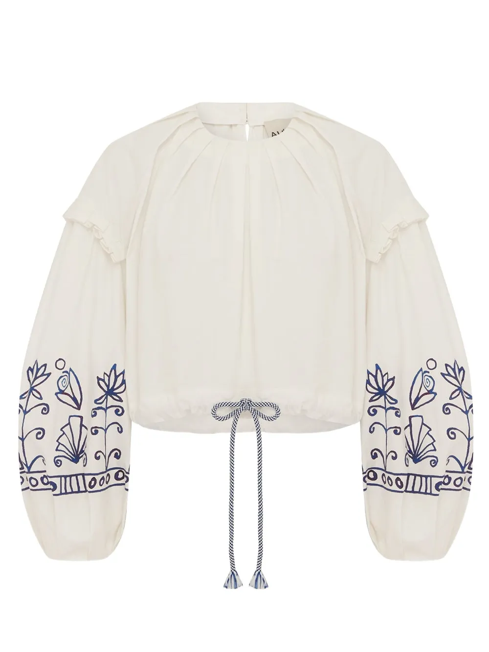 ALEMAIS Leela ruffled floral top - Beige