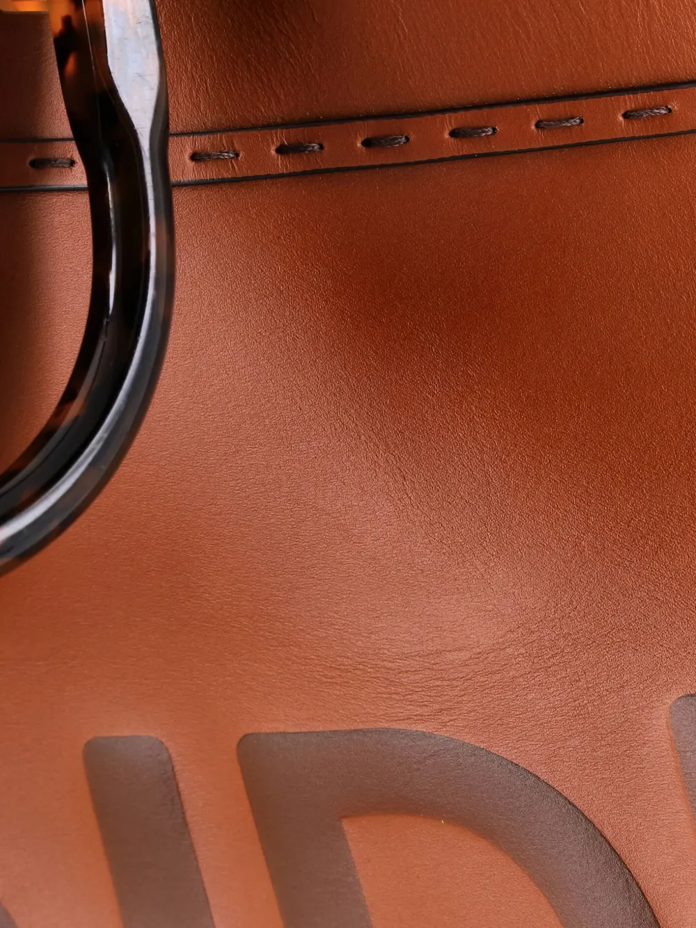 FENDI Pre-owned Sunshine Shopper Leather Large Tote Bag In Brown