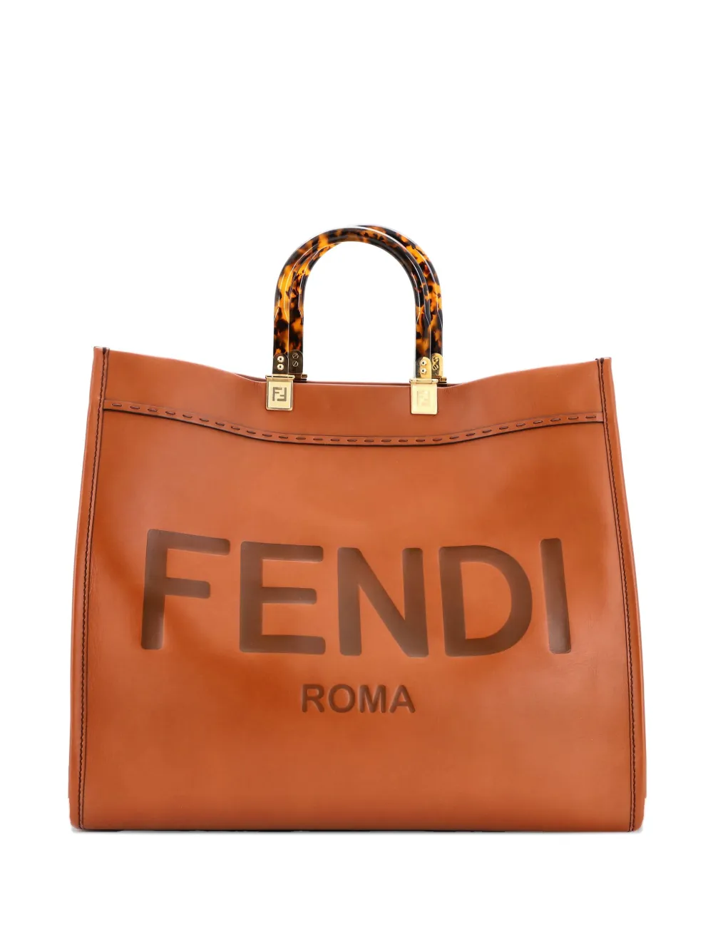 Fendi Pre-Owned Sunshine Shopper Leather Large tote bag - ブラウン Fendi Pre-Owned Sunshine Shopper Leather Large tote bag - ブラウン