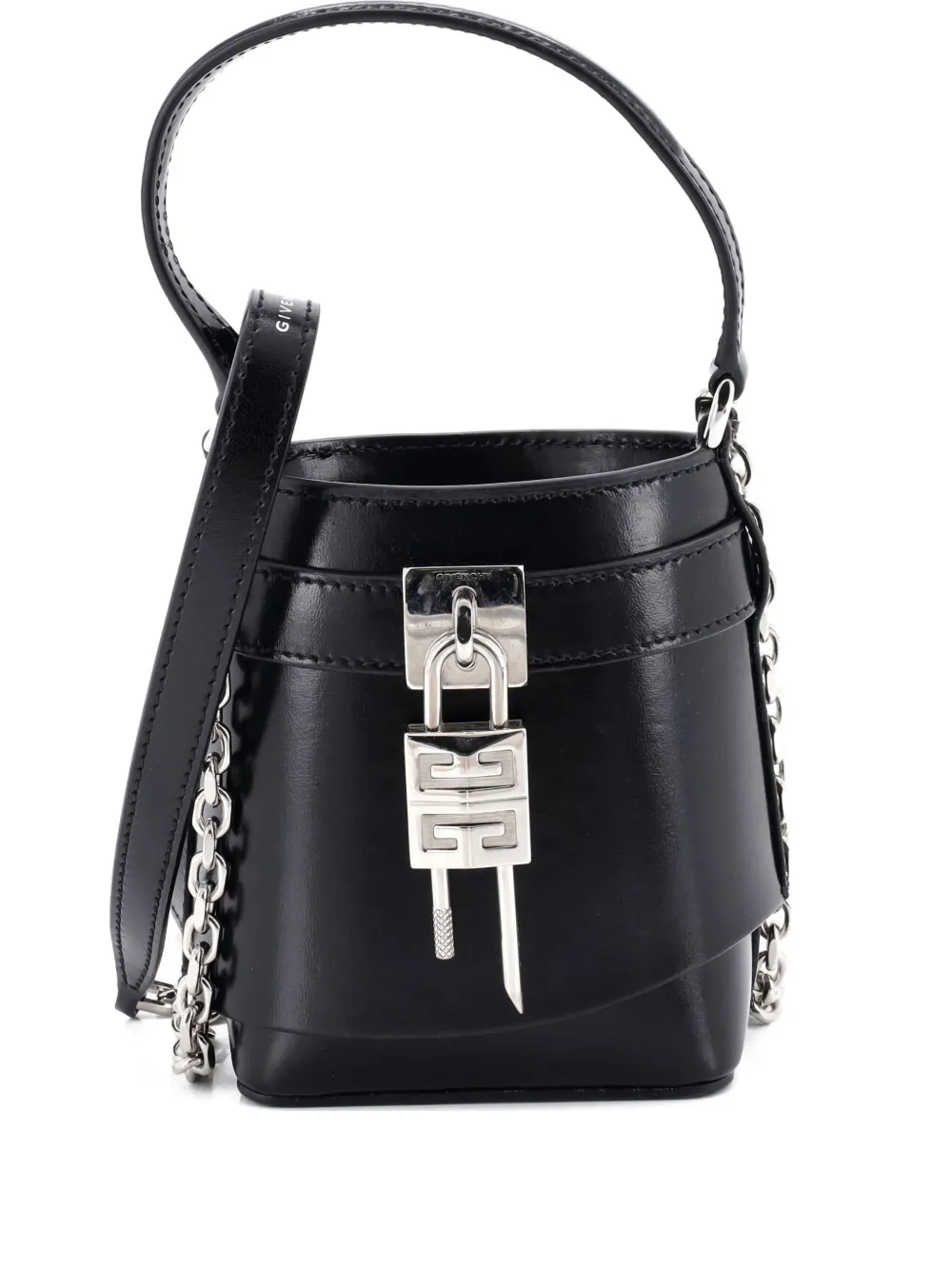 Givenchy Pre-Owned GV Shark Lock Leather Micro bucket bag | negro | Image 1