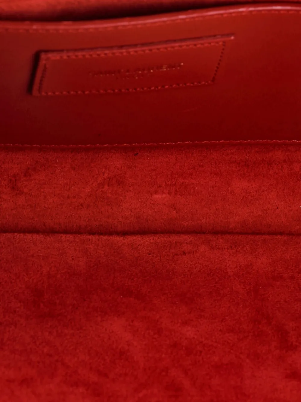 Pre-owned Saint Laurent Classic Monogram Tassel Leather Long Clutch Bag In Red