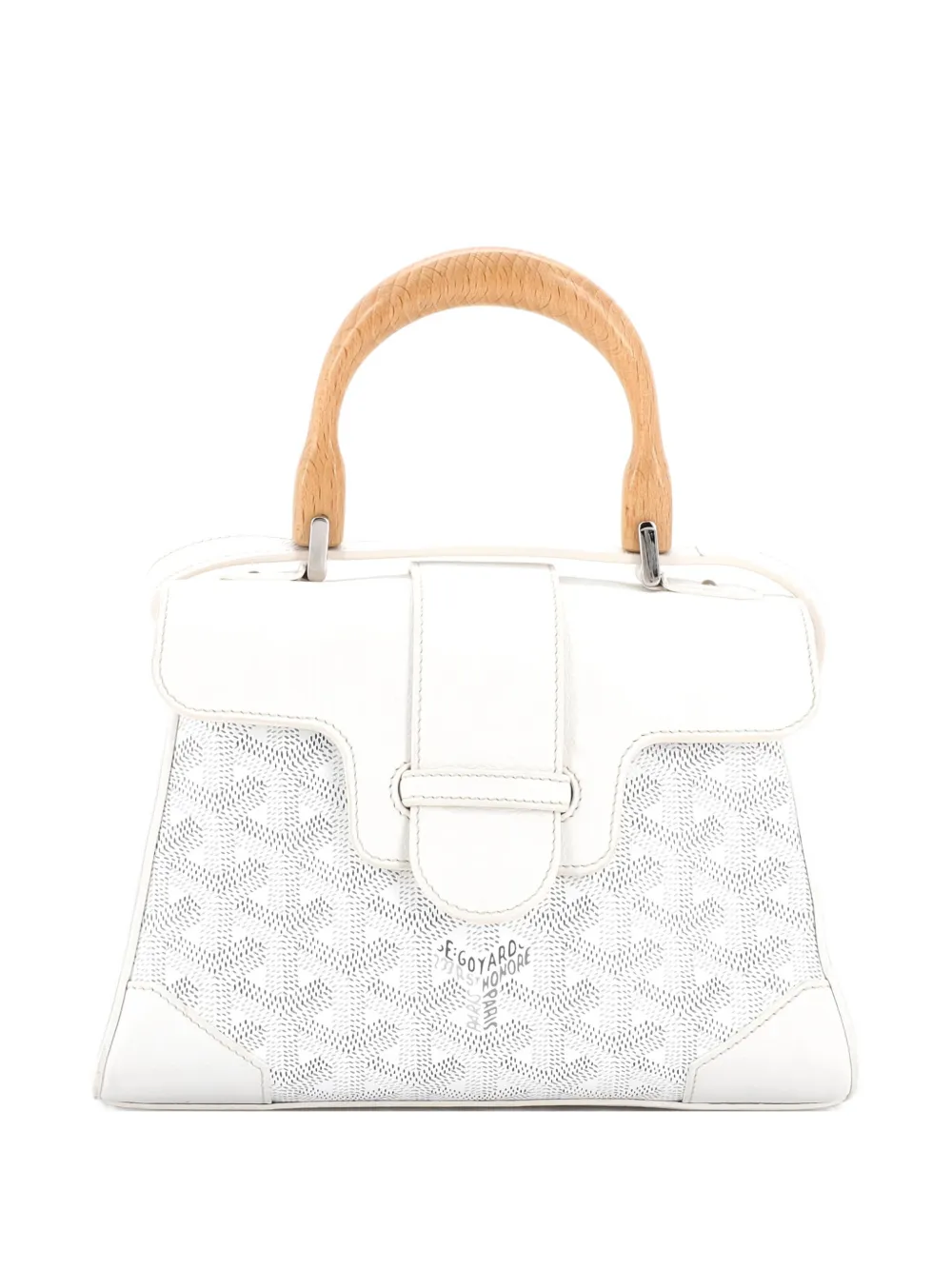 Goyard Pre-Owned Saigon Top Handle Bag Coated Canvas with Leather Mini shoulder bag - Bianco