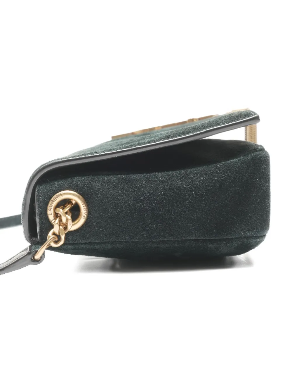Pre-owned Saint Laurent 2019 Kate Suede Shoulder Bag In Green