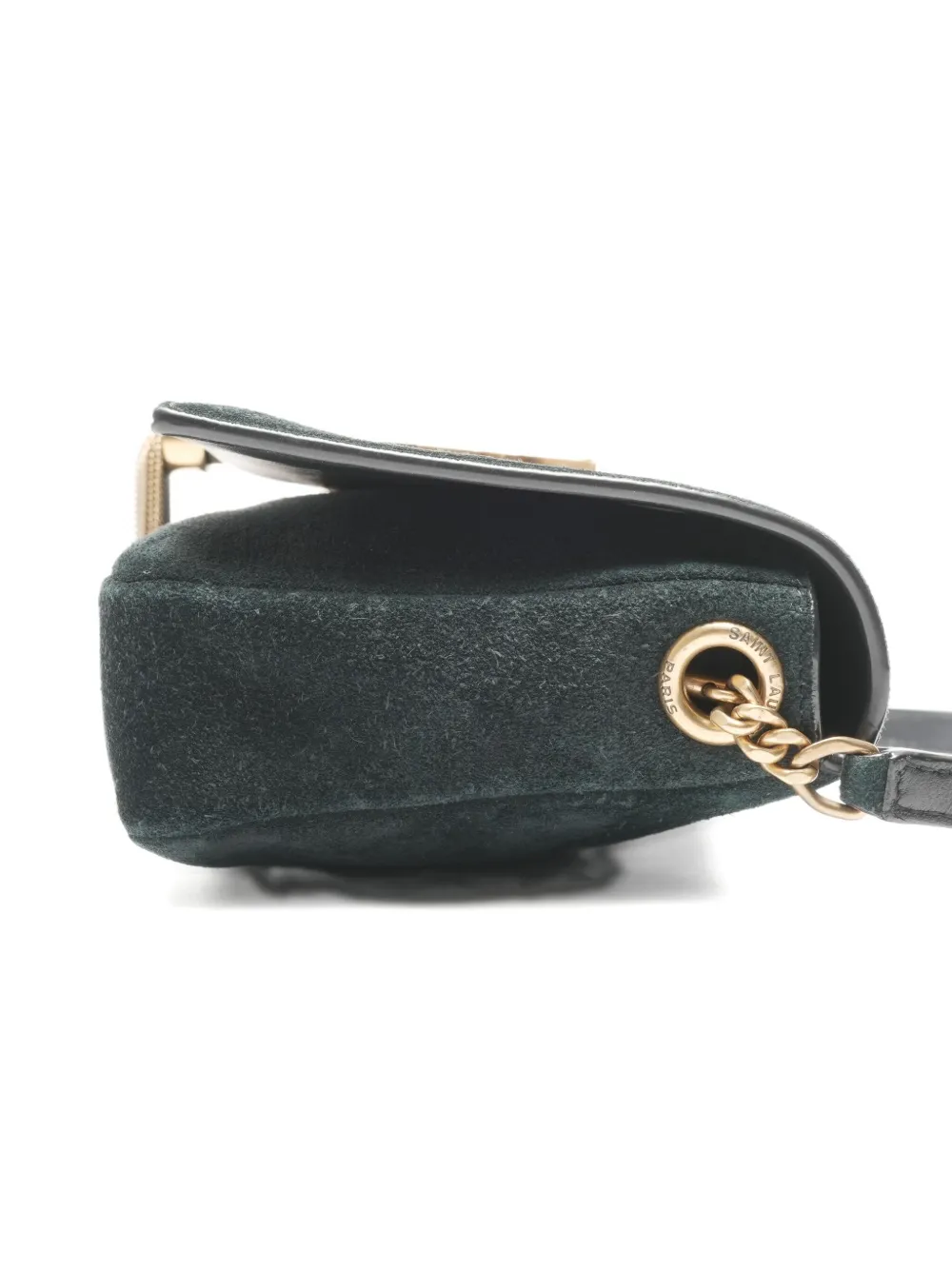 Pre-owned Saint Laurent 2019 Kate Suede Shoulder Bag In Green