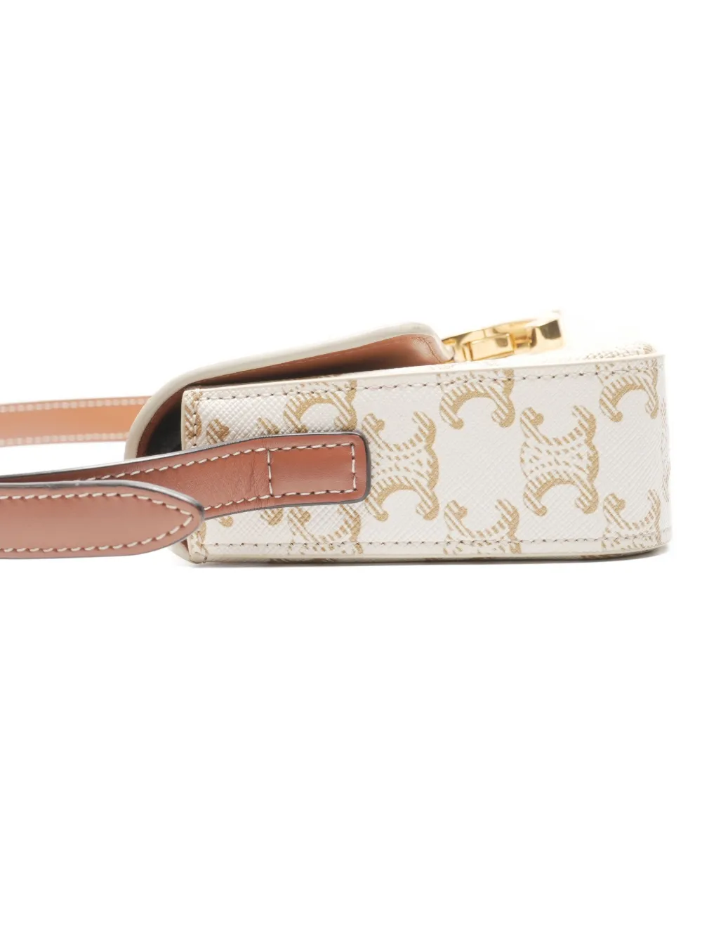 Pre-owned Celine 2021 Claude Triomphe Shoulder Bag In Neutral