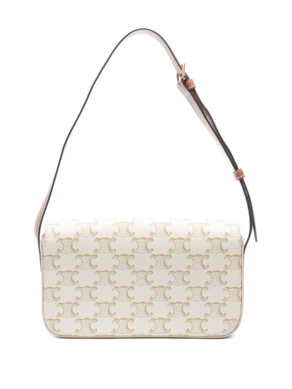 Pre-owned Celine 2021 Claude Triomphe Shoulder Bag In Neutral