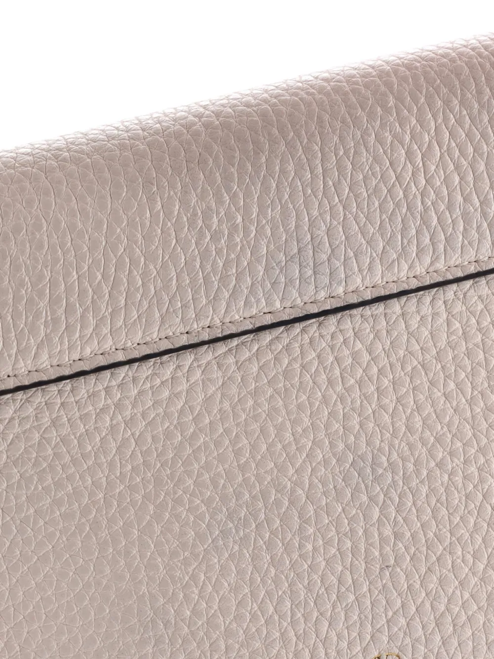 VALENTINO GARAVANI Pre-owned Rockstud Top Handle Pouch Leather Mini Crossbody Bag In Neutral