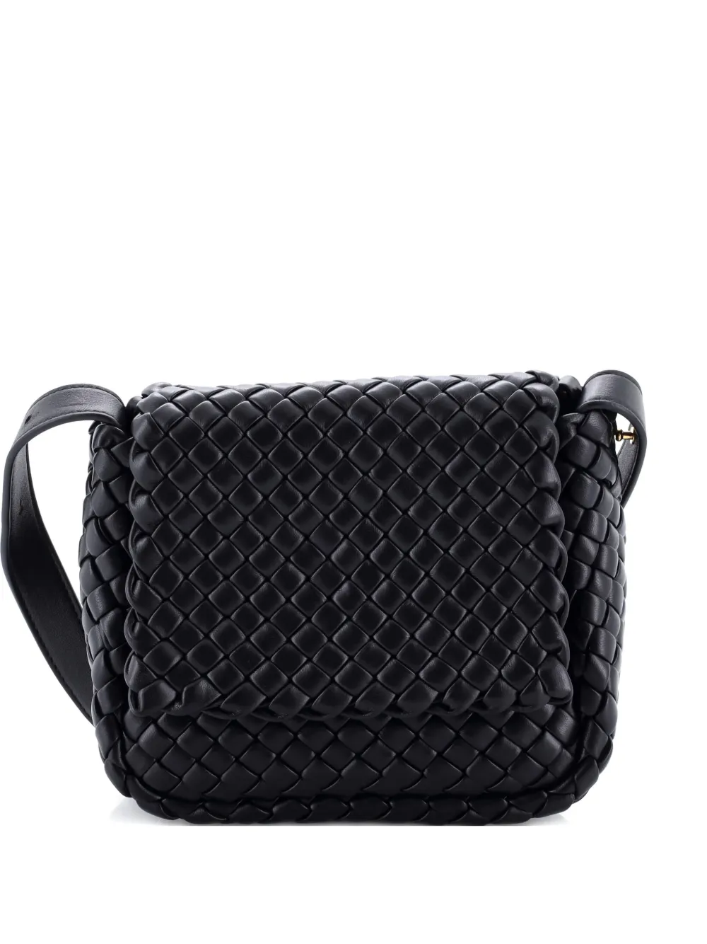 Bottega Veneta Pre-Owned Cobble Flap Padded Intrecciato Leather Mini