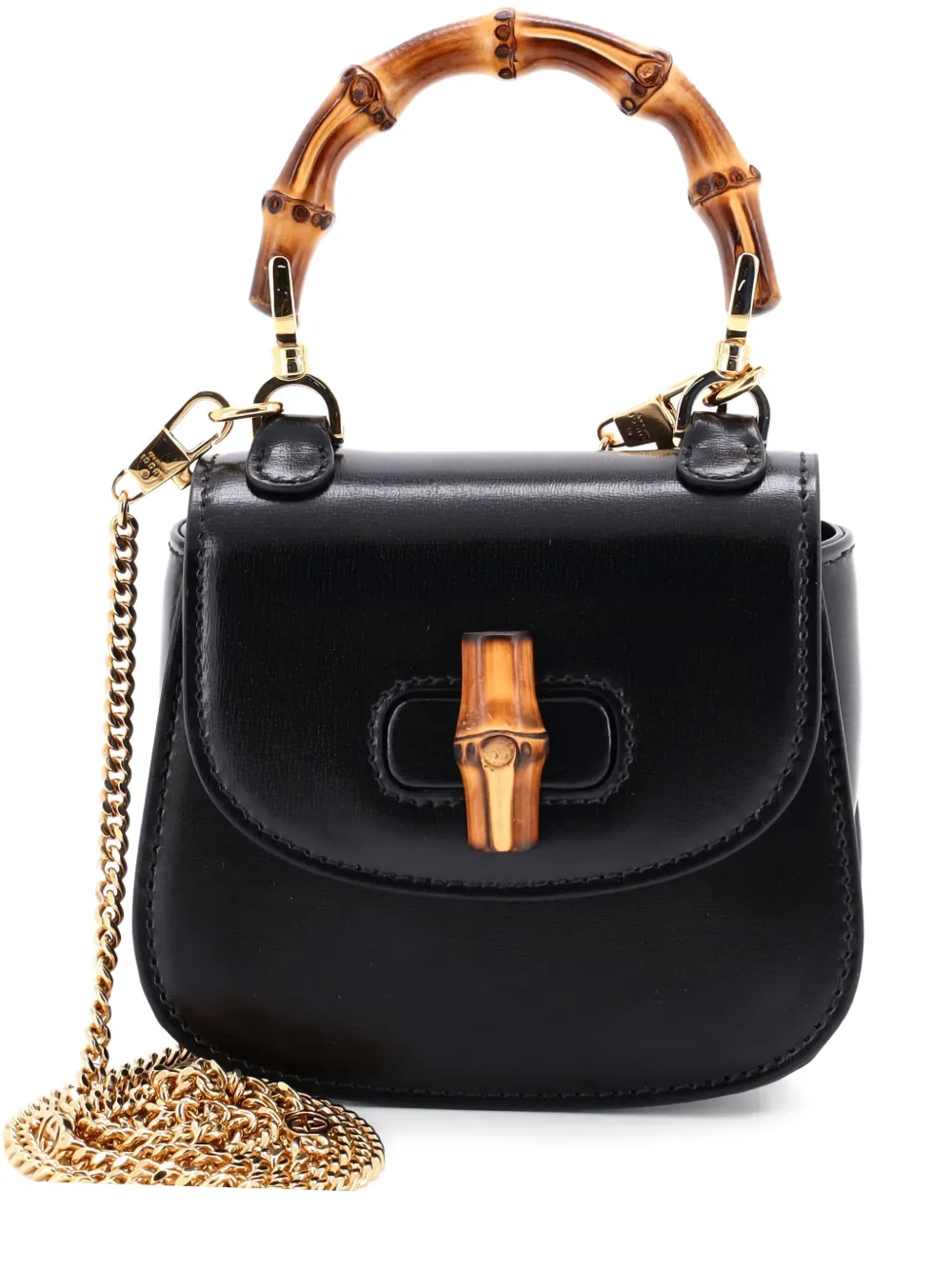 Gucci Pre-Owned Bamboo 1947 Top Handle Bag Leather Super Mini
