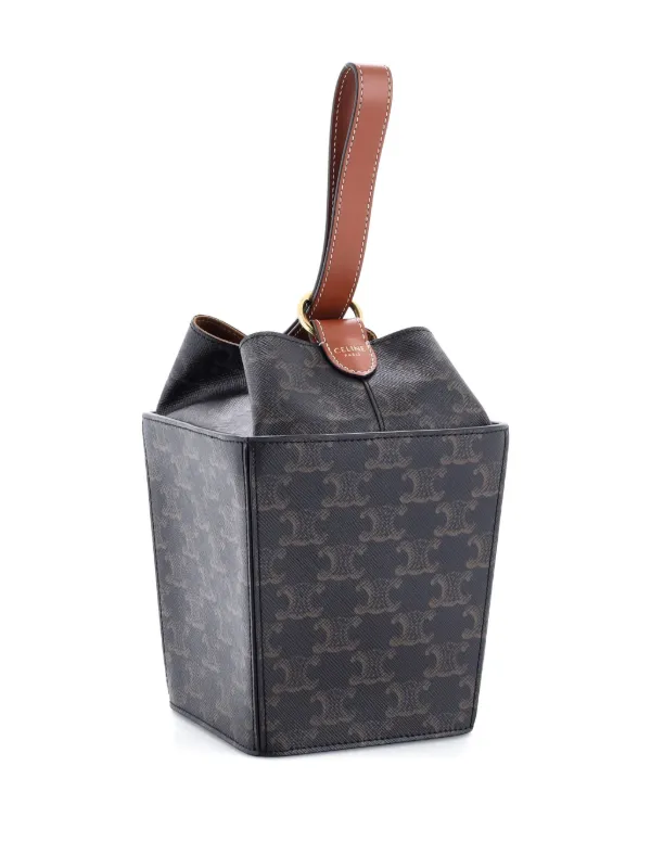 Celine Pre-Owned Strap Box Top Handle Bag Triomphe Coated Canvas