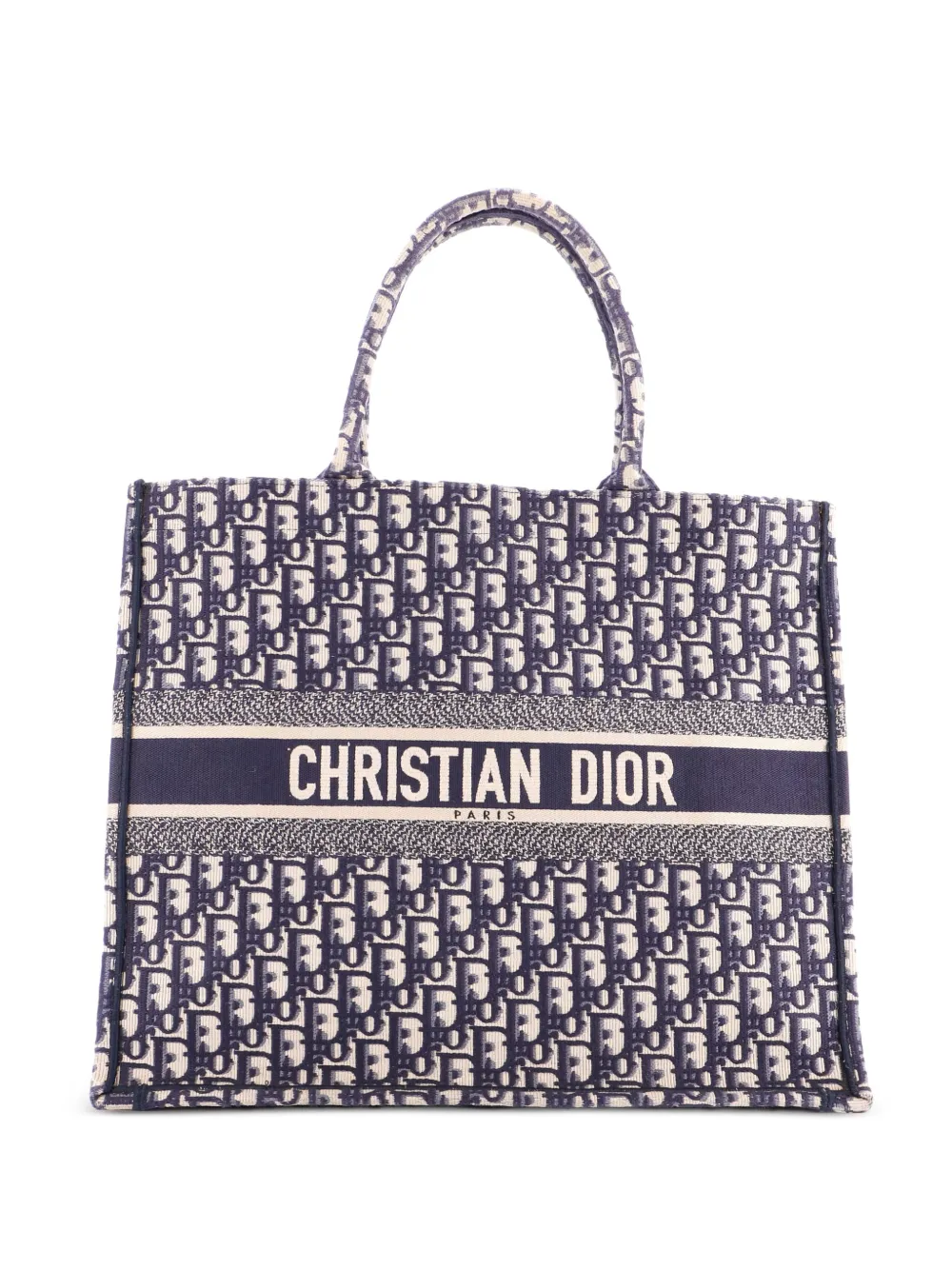 Christian Dior Pre-Owned Book Oblique Canvas Large tote bag - ブルー Christian Dior Pre-Owned Book Oblique Canvas Large tote bag - ブルー