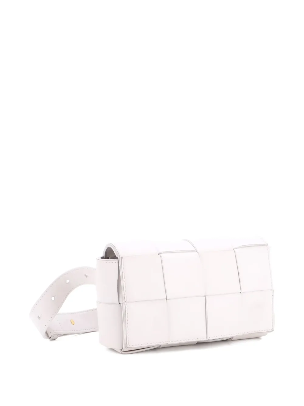 Pre-owned Bottega Veneta Cassette Maxi Intrecciato Leather Belt Bag In Neutral