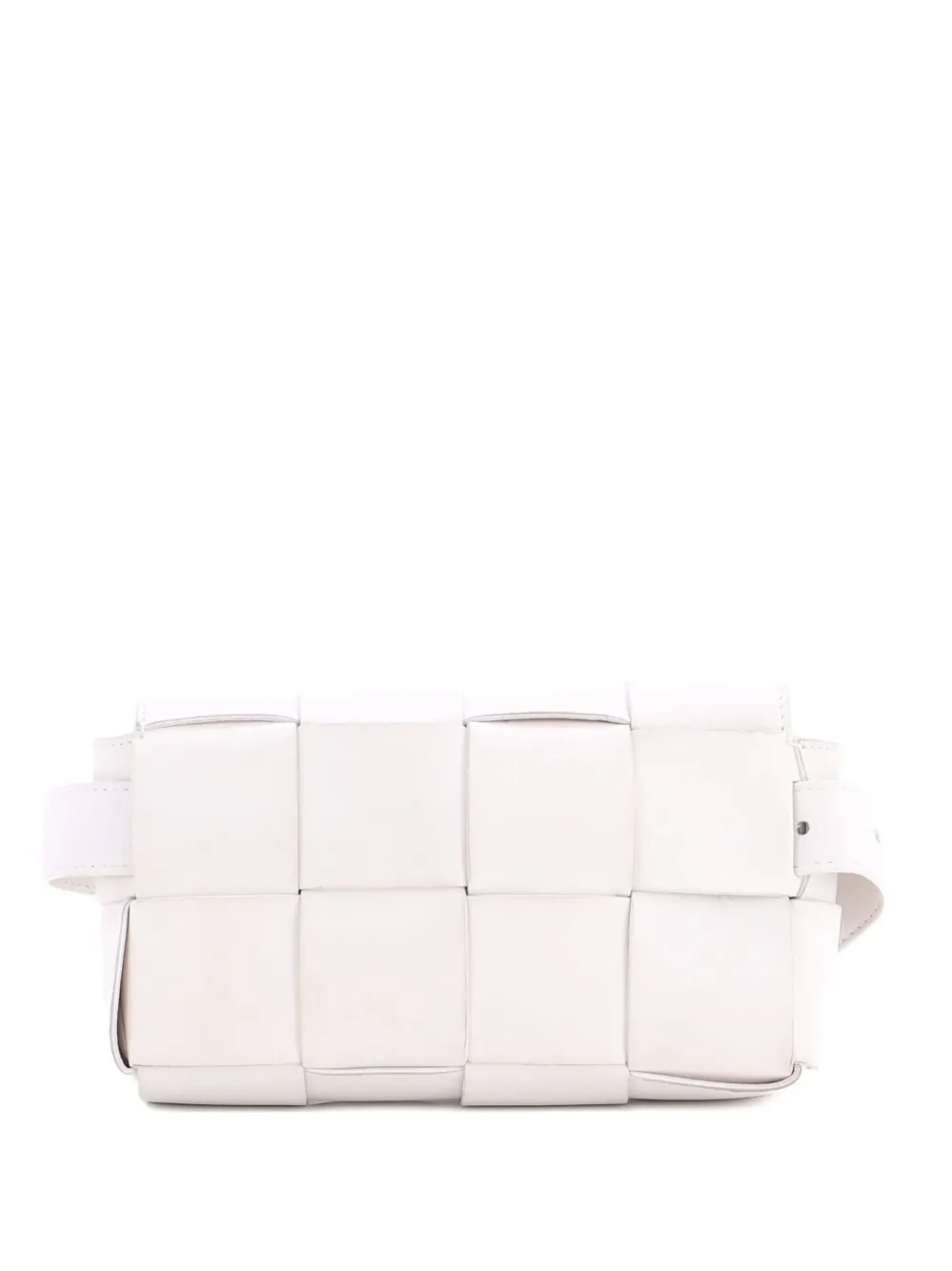 Pre-owned Bottega Veneta Cassette Maxi Intrecciato Leather Belt Bag In Neutral