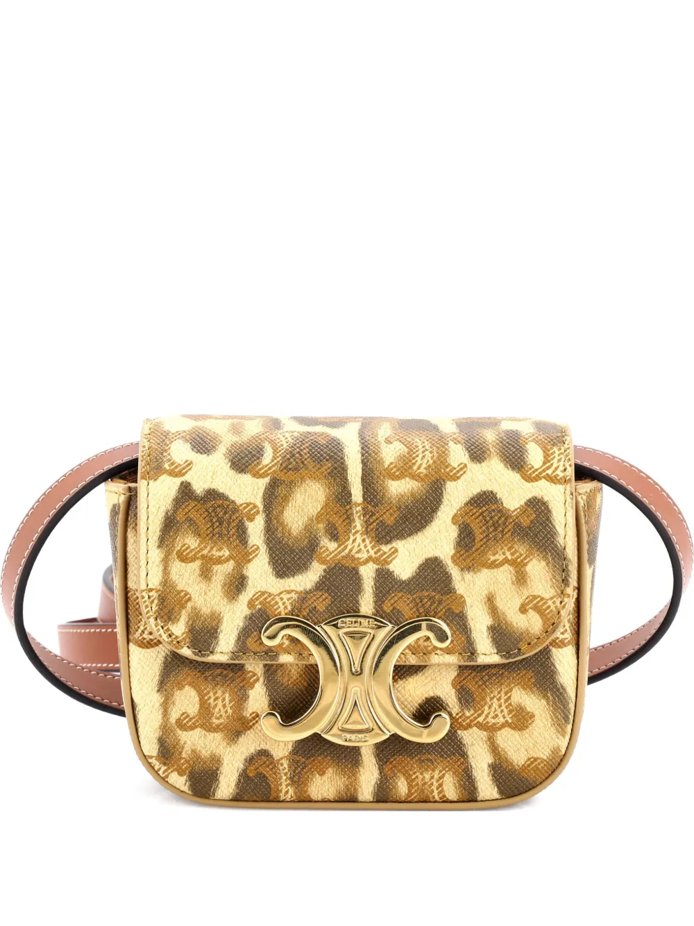 Celine Pre-Owned Claude Printed Triomphe Coated Canvas Mini shoulder bag - Toni neutri