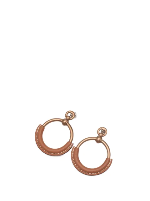 Hermès Pre-Owned boucles d'oreilles Barenia Loop en plaqué or (2021-2025)