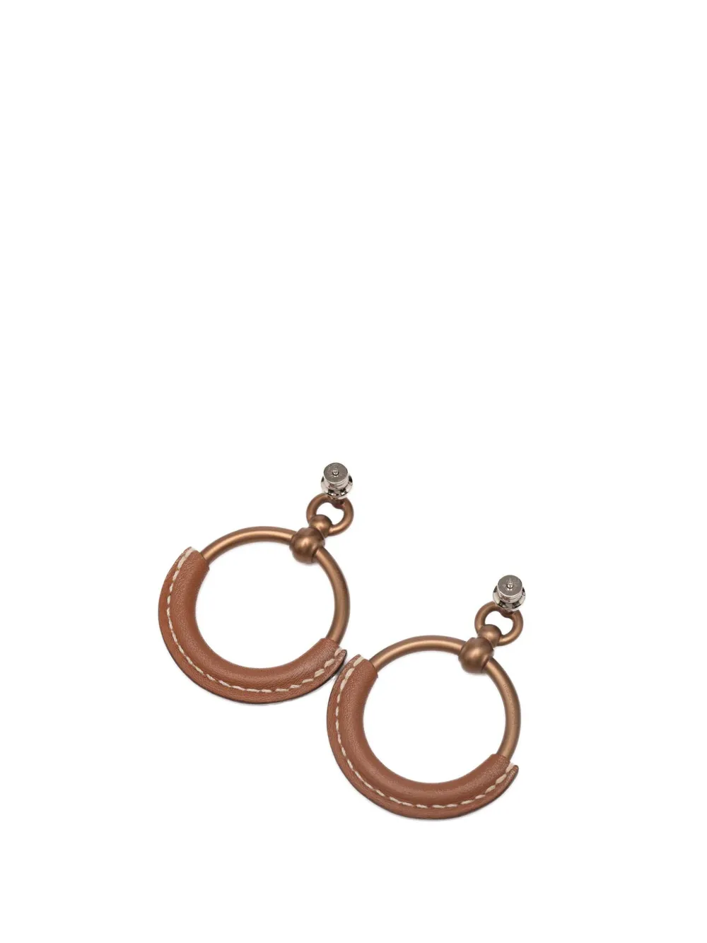 Hermès Pre-Owned aretes Barenia bañados en oro 2021-2025 | Image 2