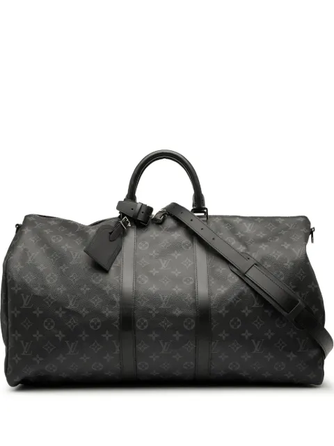 Louis Vuitton Pre-Owned 2019 Monogram Eclipse Keepall Bandouliere 55 travel bag