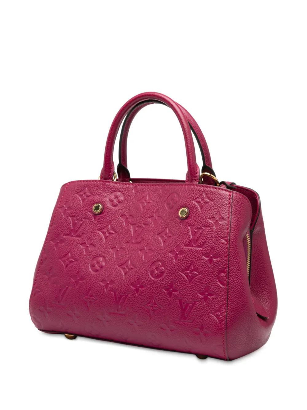 Pre-owned Louis Vuitton 2015 Monogram Empreinte Montaigne Bb Satchel In Purple