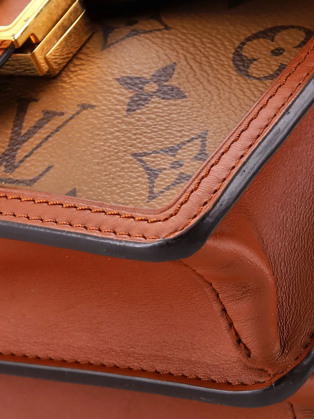 Pre-owned Louis Vuitton Dauphine Shoulder Bag Reverse Monogram Canvas Mini Crossbody Bag In Brown