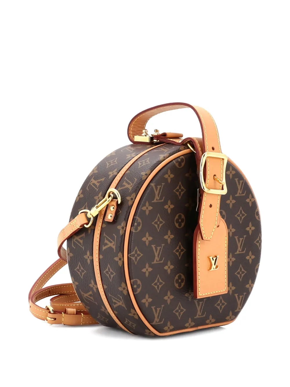 Pre-owned Louis Vuitton Petite Boite Chapeau Bag Monogram Canvas Crossbody Bag In Brown