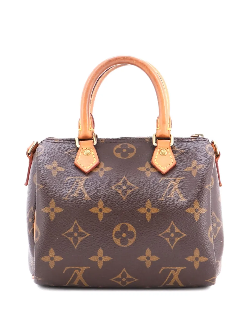 Pre-owned Louis Vuitton Speedy Bandouliere Bag Monogram Canvas Nano Crossbody Bag In Brown