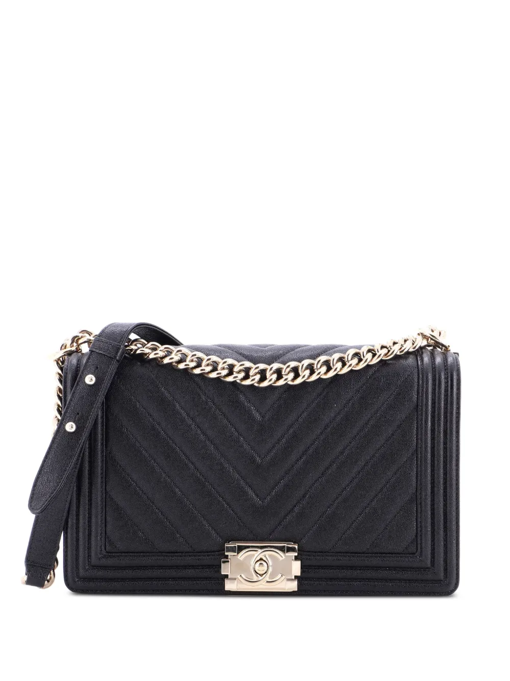 CHANEL Pre-Owned Boy Flap Bag Chevron Caviar New Medium shoulder bag - CHANEL Pre-Owned Boy Flap Bag Chevron Caviar New Medium shoulder bag -
