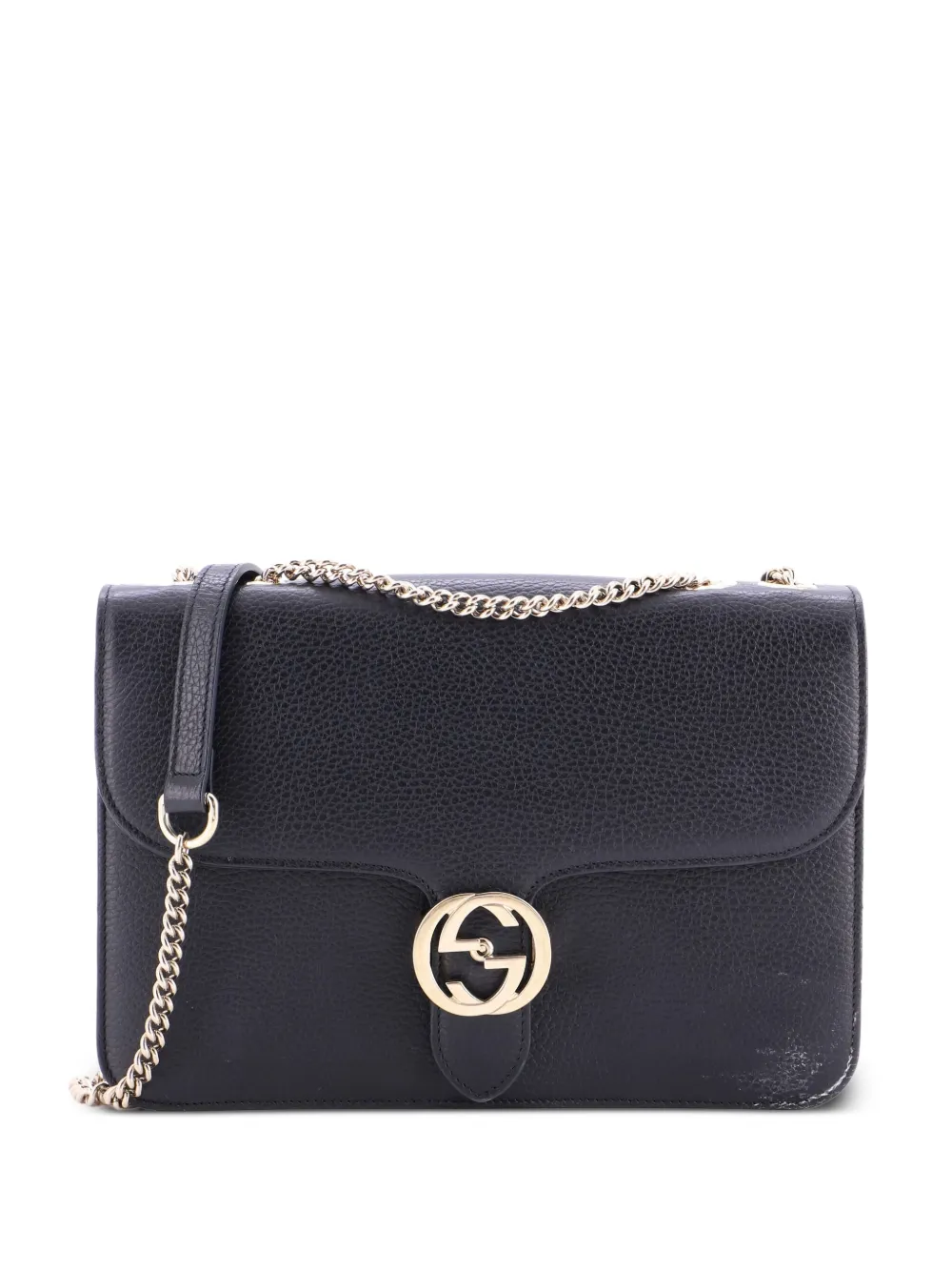 Gucci Pre-Owned Interlocking Leather Medium shoulder bag - ブラック