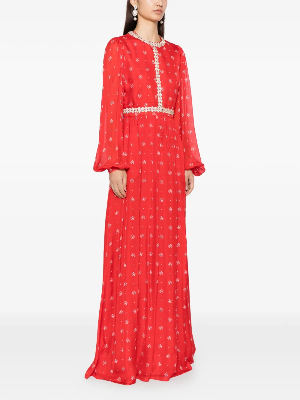 Macgraw Jurk met barokprint Rood