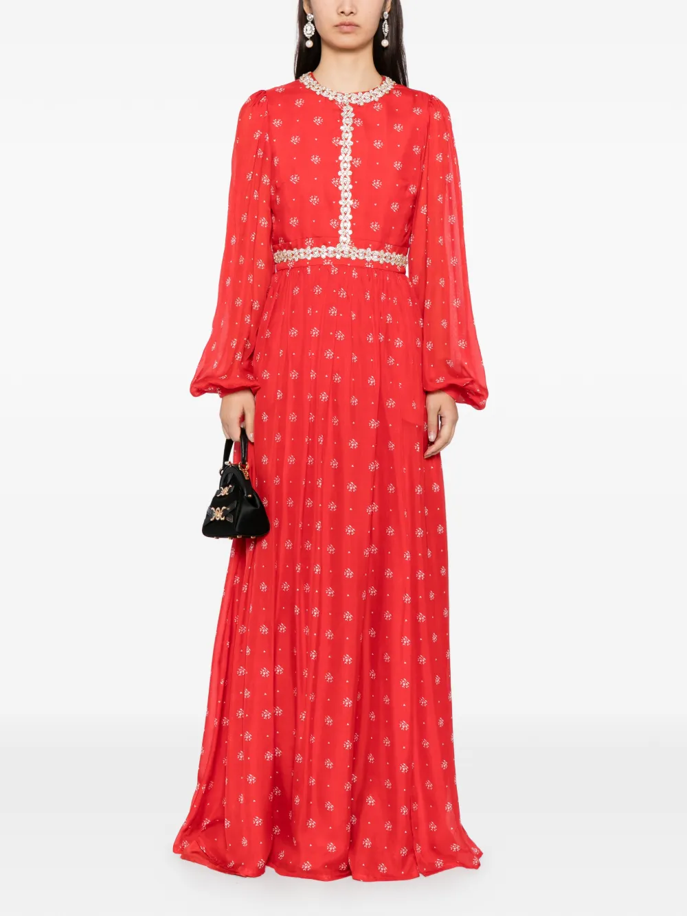 Macgraw Jurk met barokprint Rood