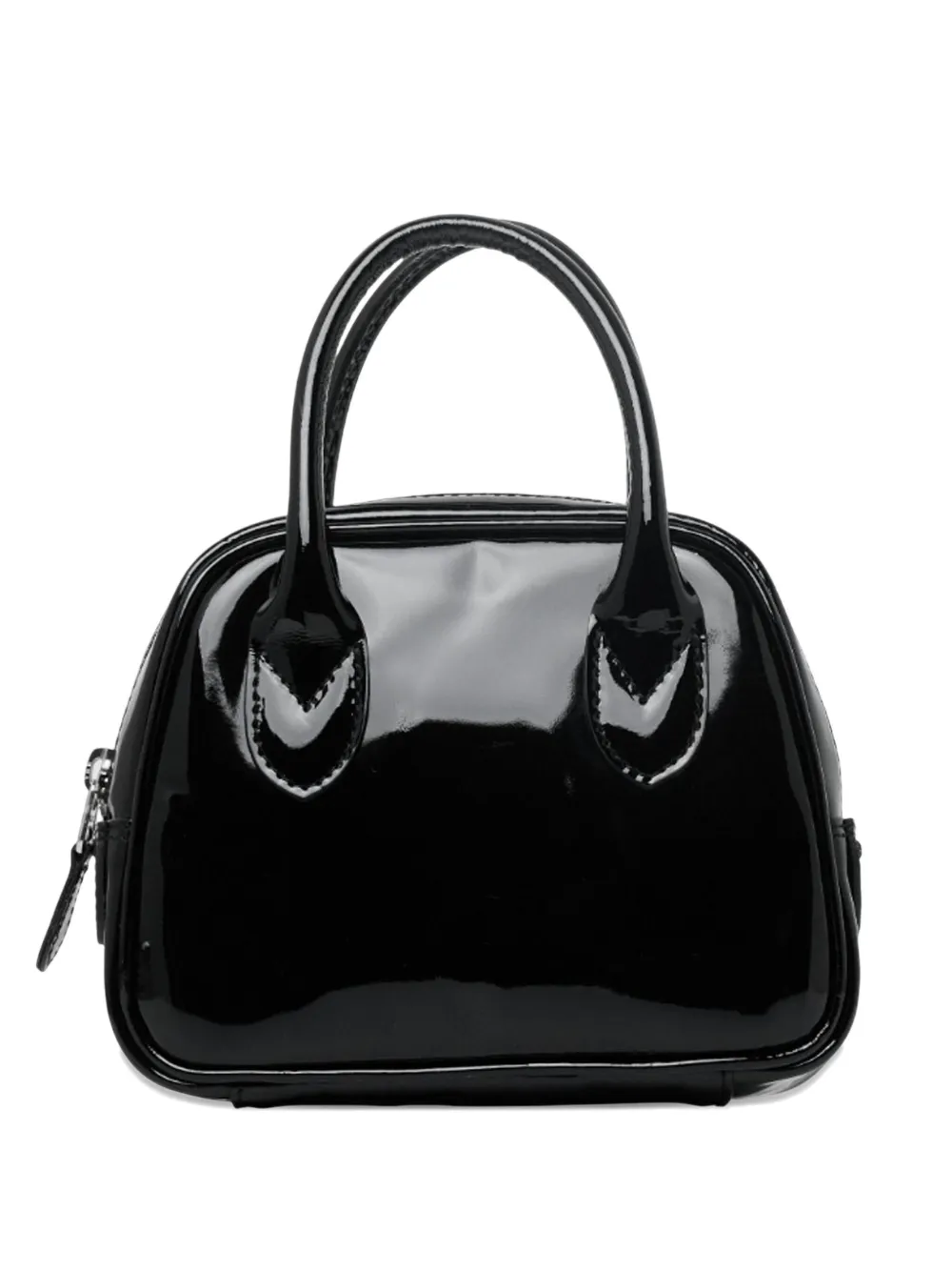 Comme Des Garçons Top-handle Patent-leather Tote Bag In Black