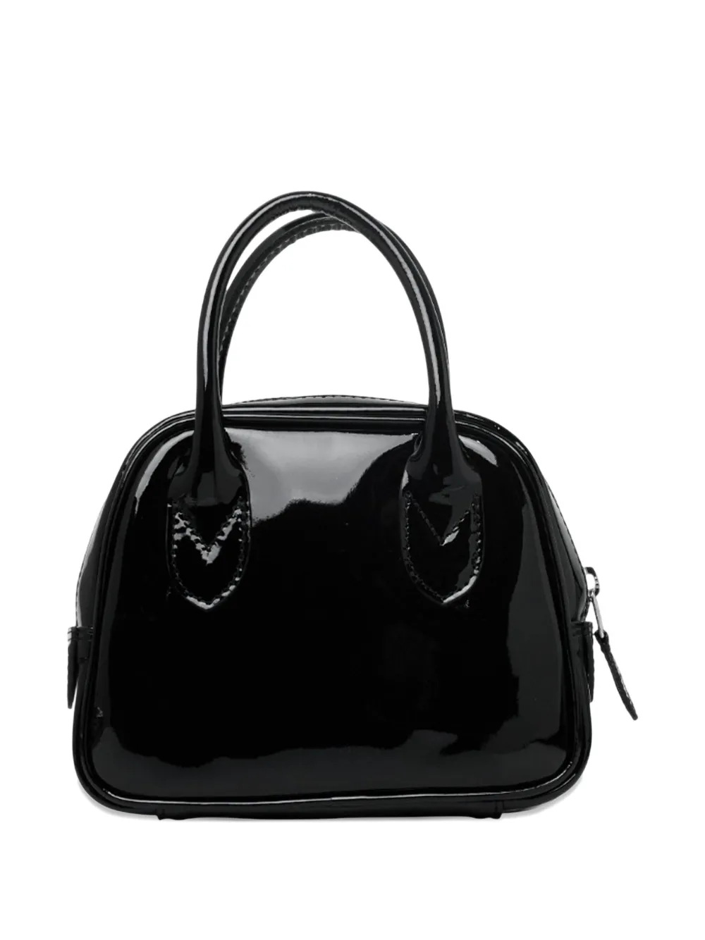 Comme Des Garçons top-handle patent-leather tote bag - Zwart
