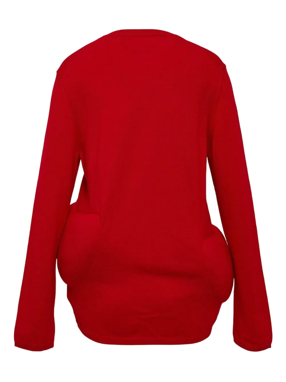 Comme Des Garçons Filling Worsted Wool Cardigan In Red