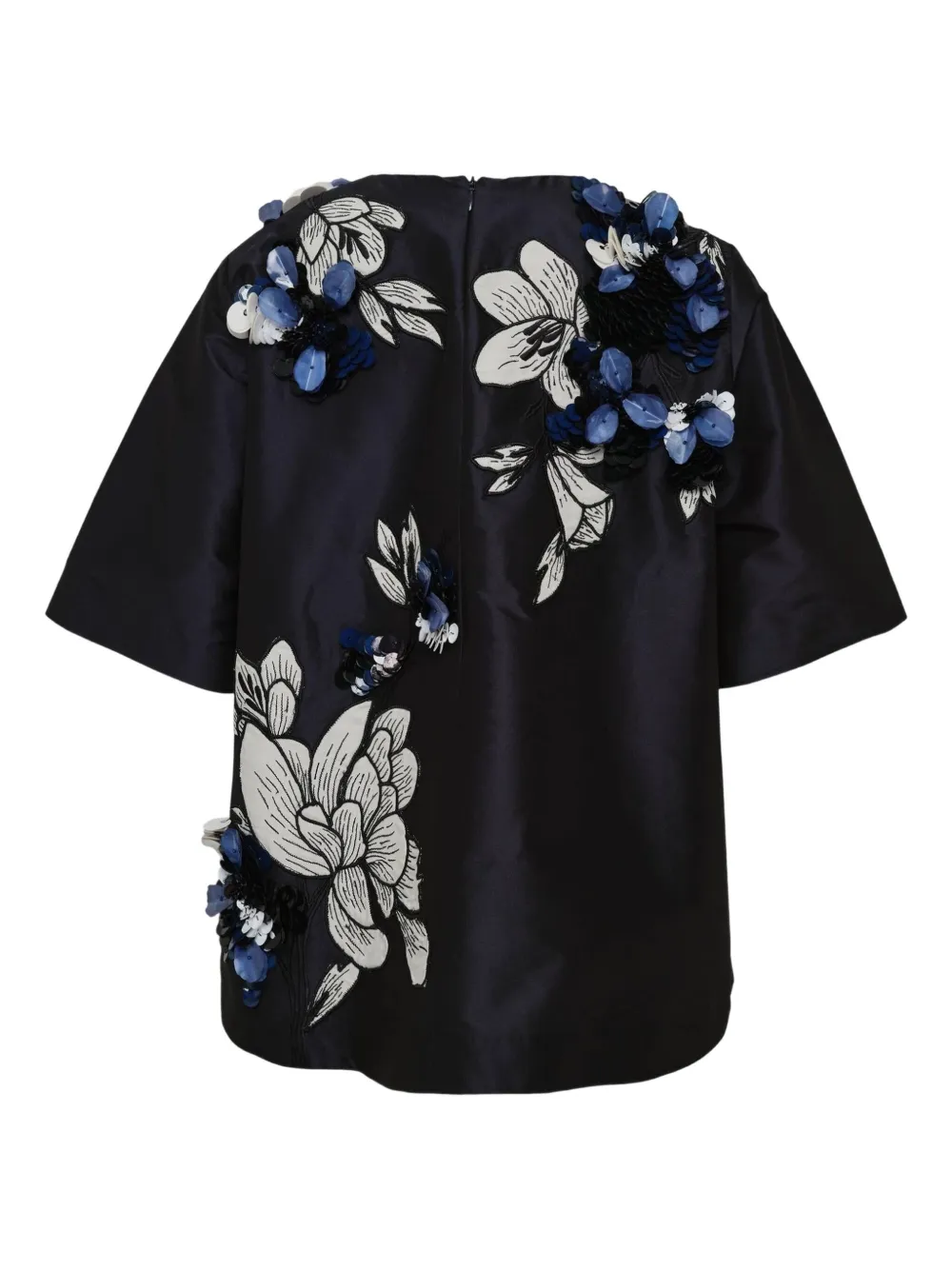 Biyan flower-embellishment blouse - Blauw
