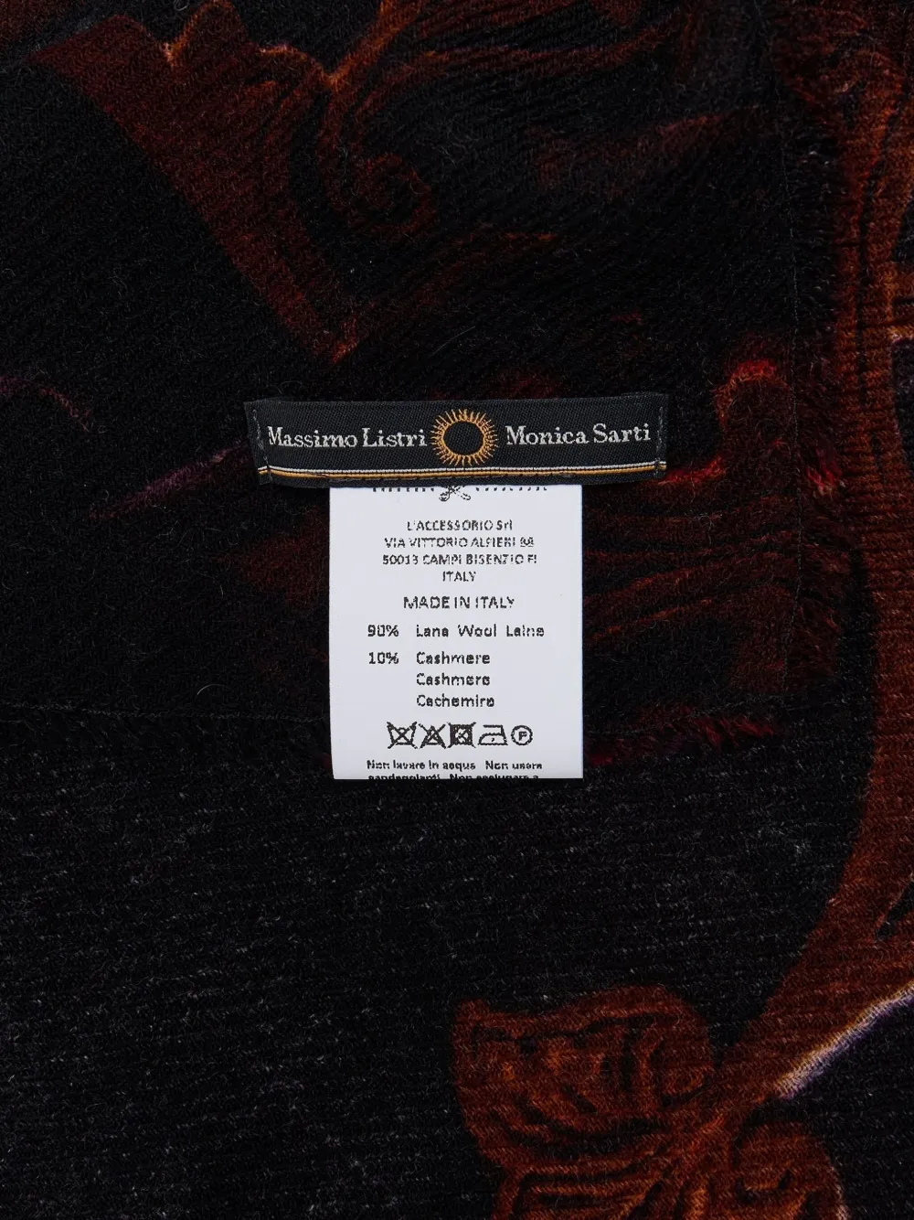 Faliero Sarti graphic-print scarf - Blauw