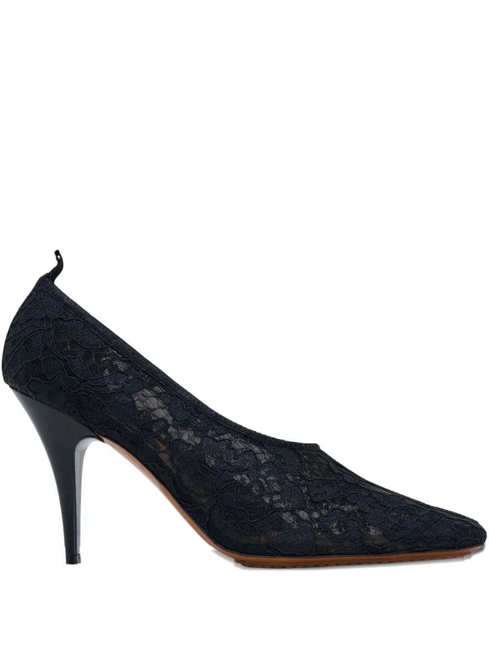 Stella Mccartney 95mm Square-toe Lace Pumps In Black