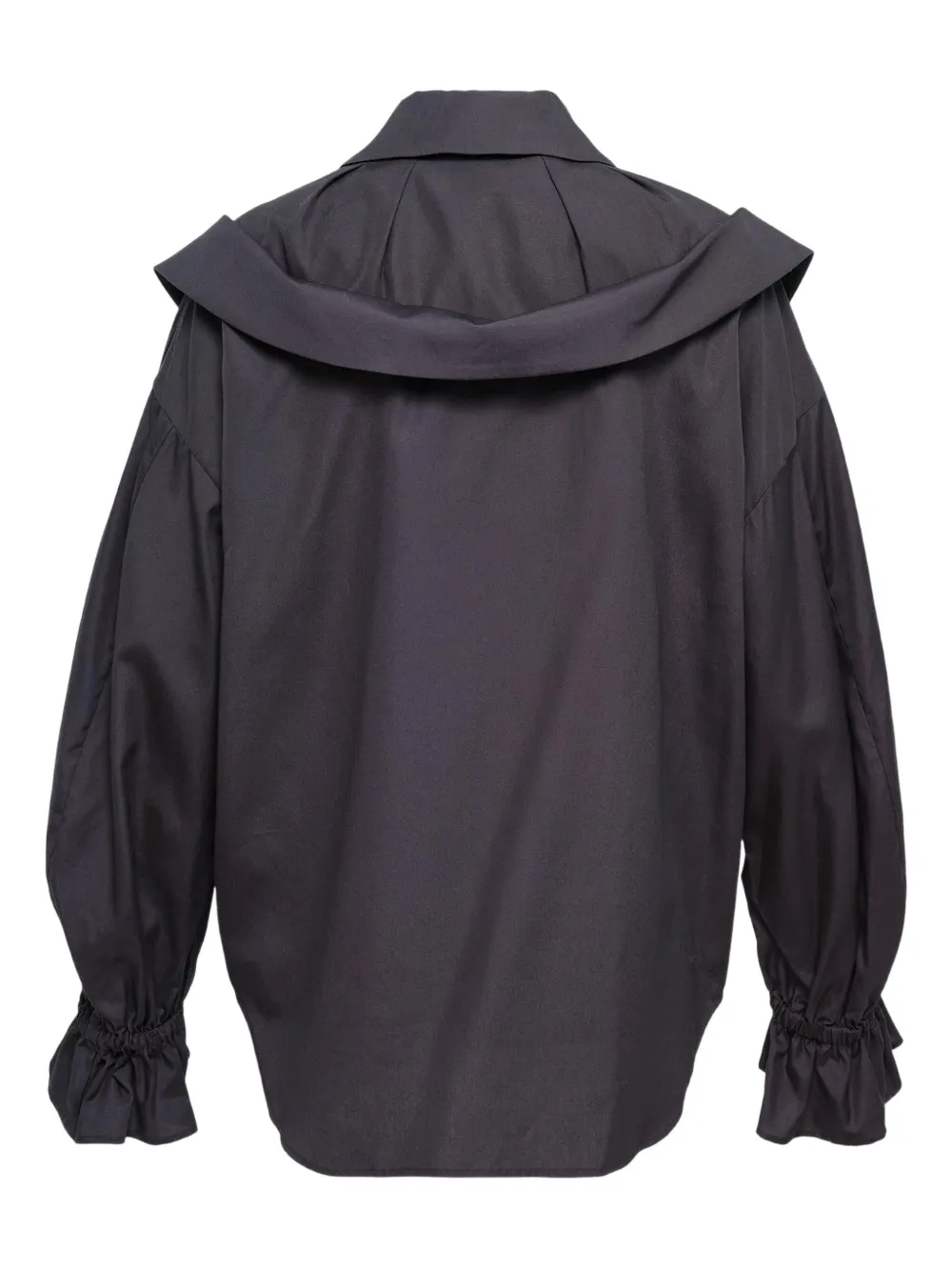 Noir Kei Ninomiya ruffled broad cotton top - Zwart