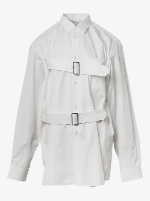 Black Comme Des Garçons long-sleeve buckled cotton shirt