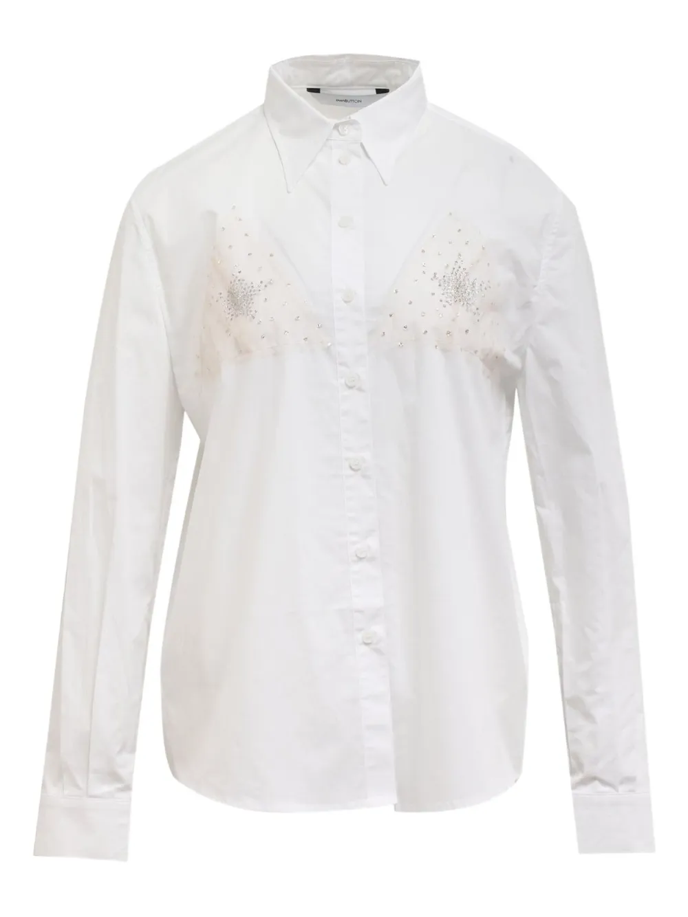 Pushbutton Button-down Shirt In White