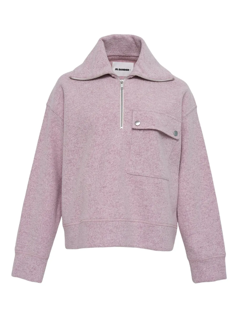 Jil Sander Collar Pocket Sweatshirt In Pink