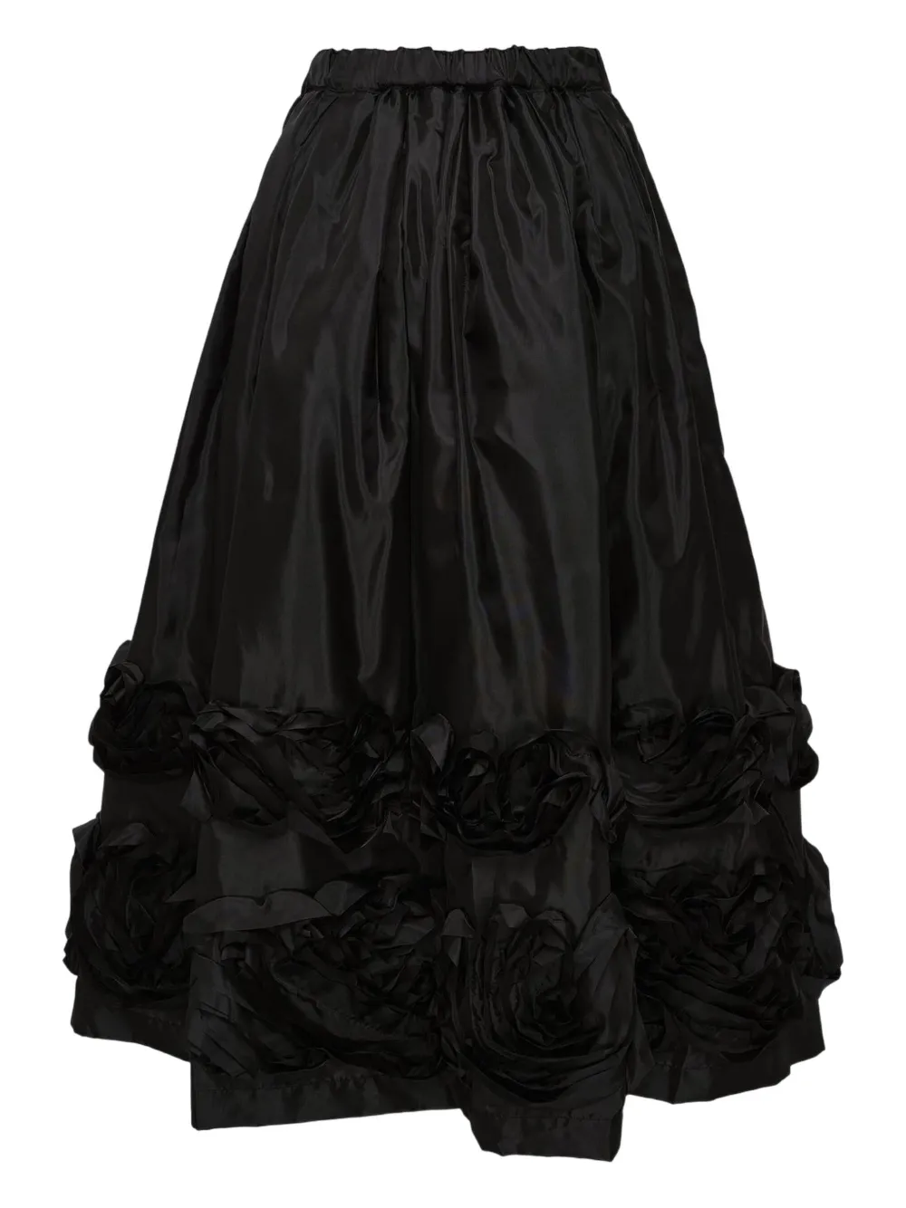 Comme Des Garçons Gathered Midi Skirt In Black