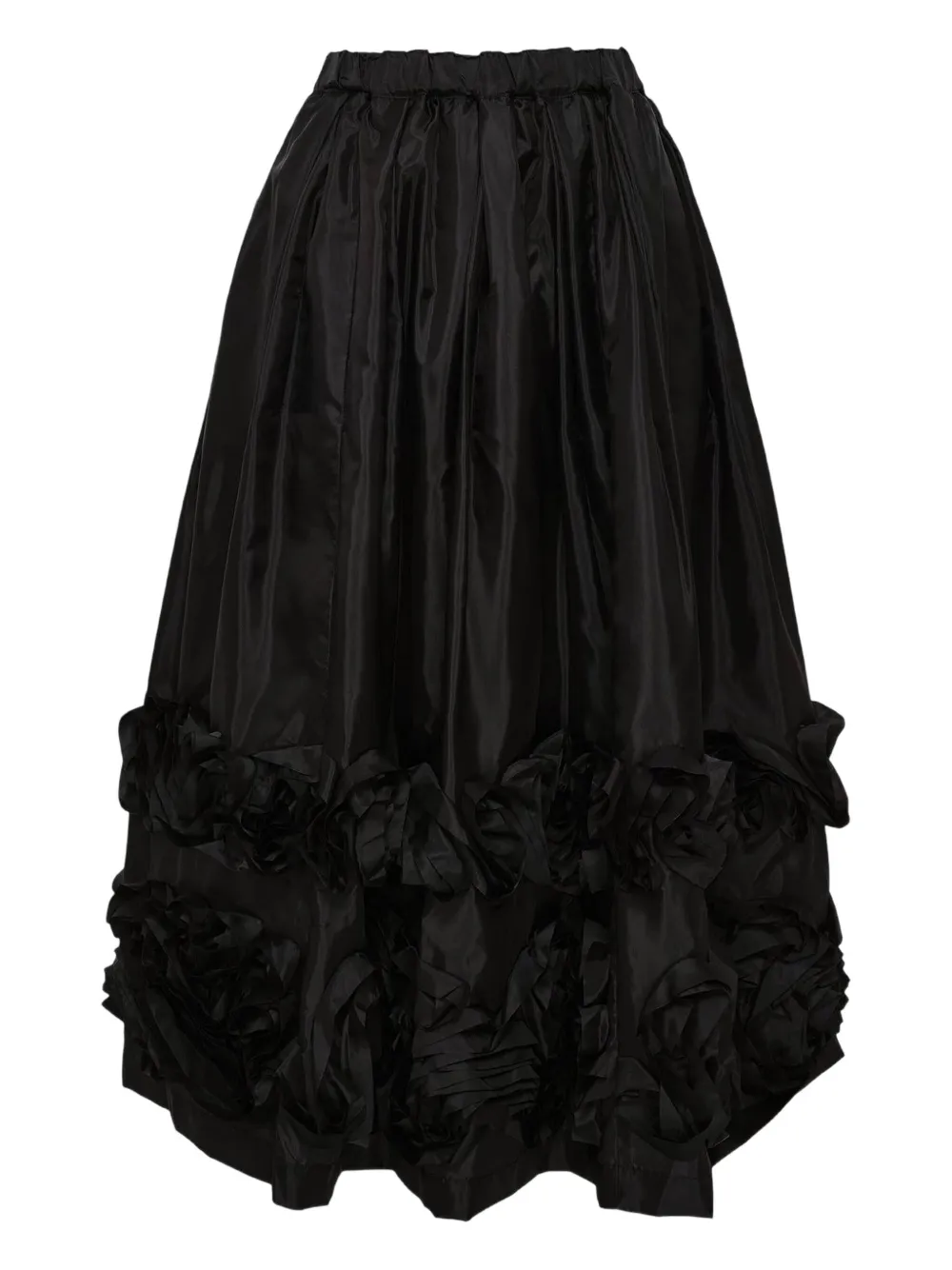 Comme Des Garçons Gathered Midi Skirt In Black