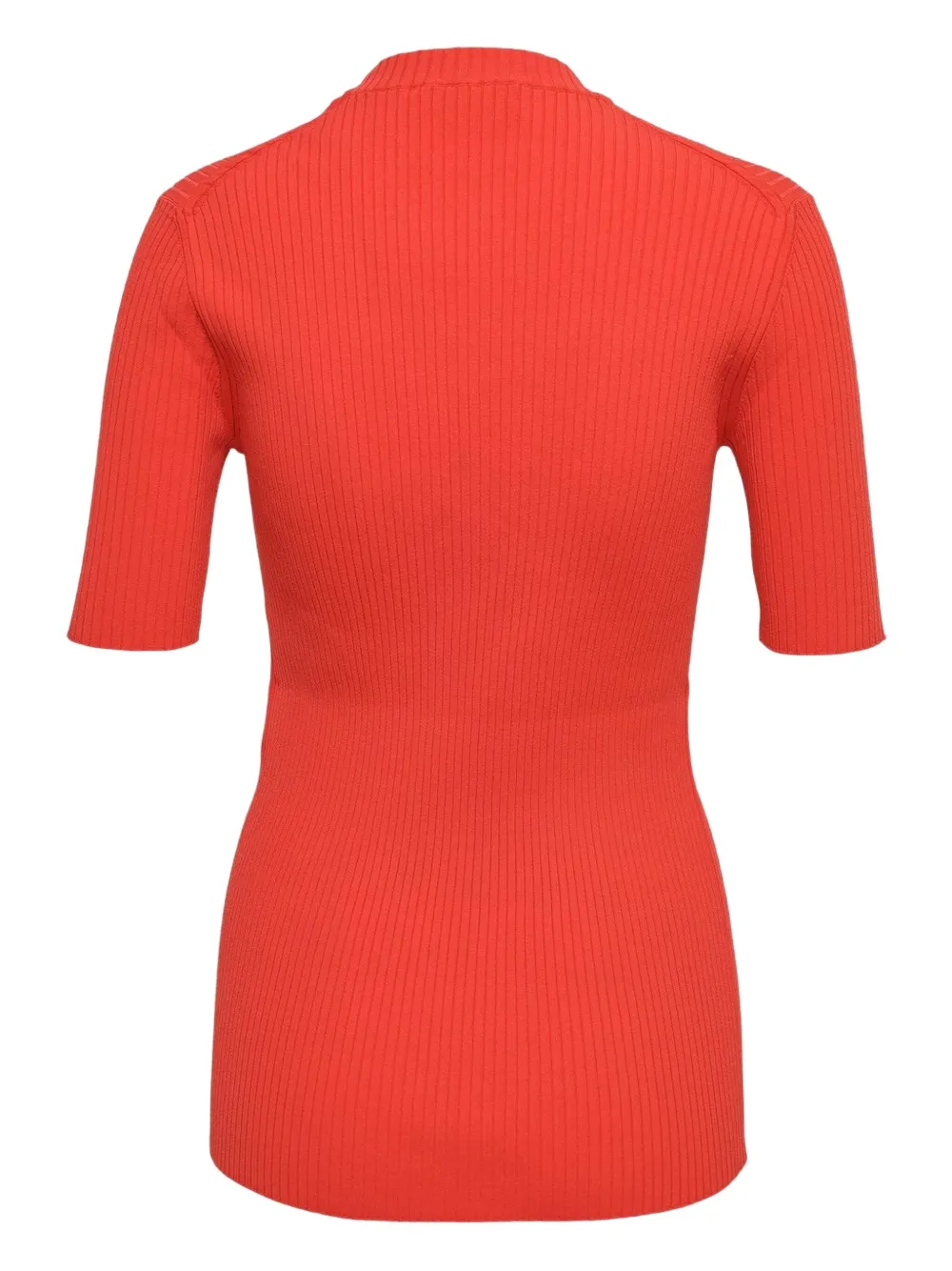 Stella Mccartney Short-sleeved Ribbed Top In Orange