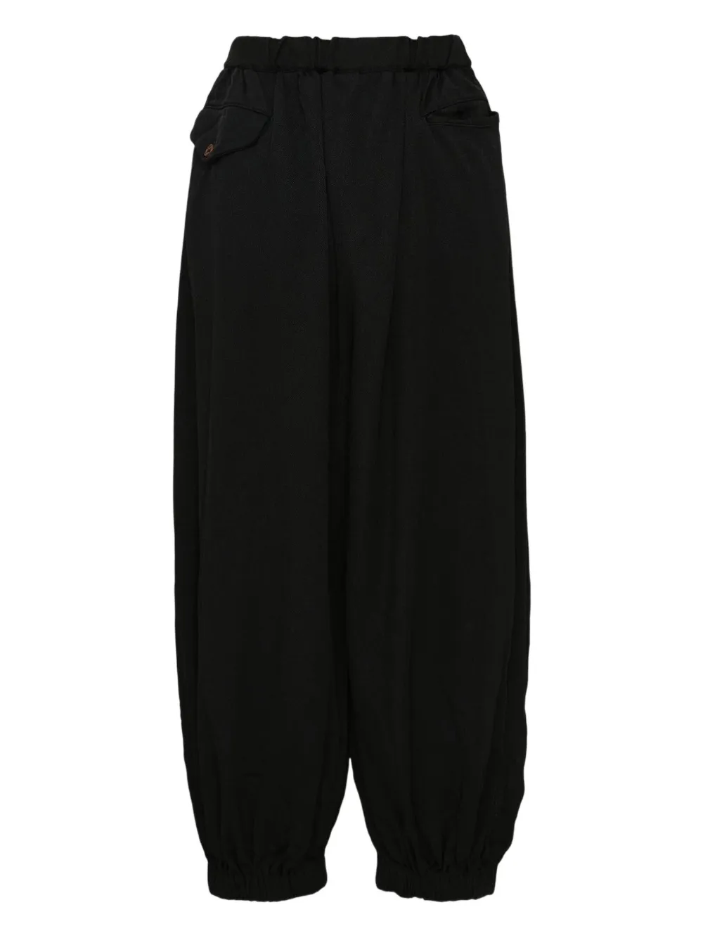 Black Comme Des Garçons Twill Pleated Trousers In Black