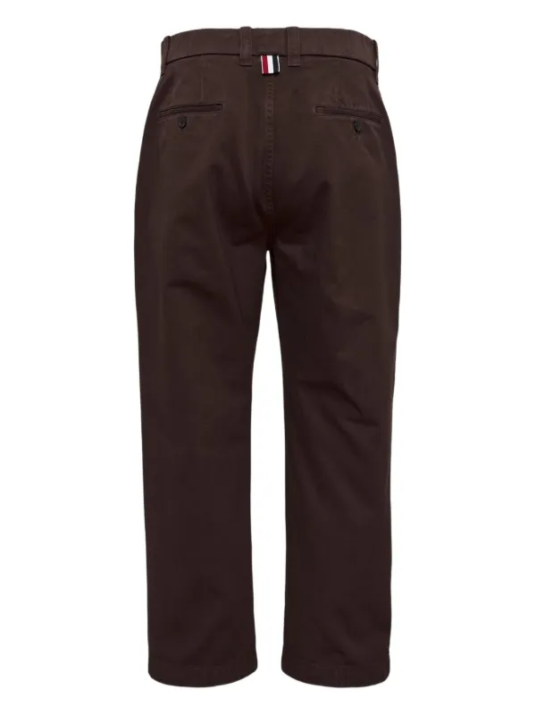 Thom Browne loop-tab Trousers | Brown | FARFETCH JO