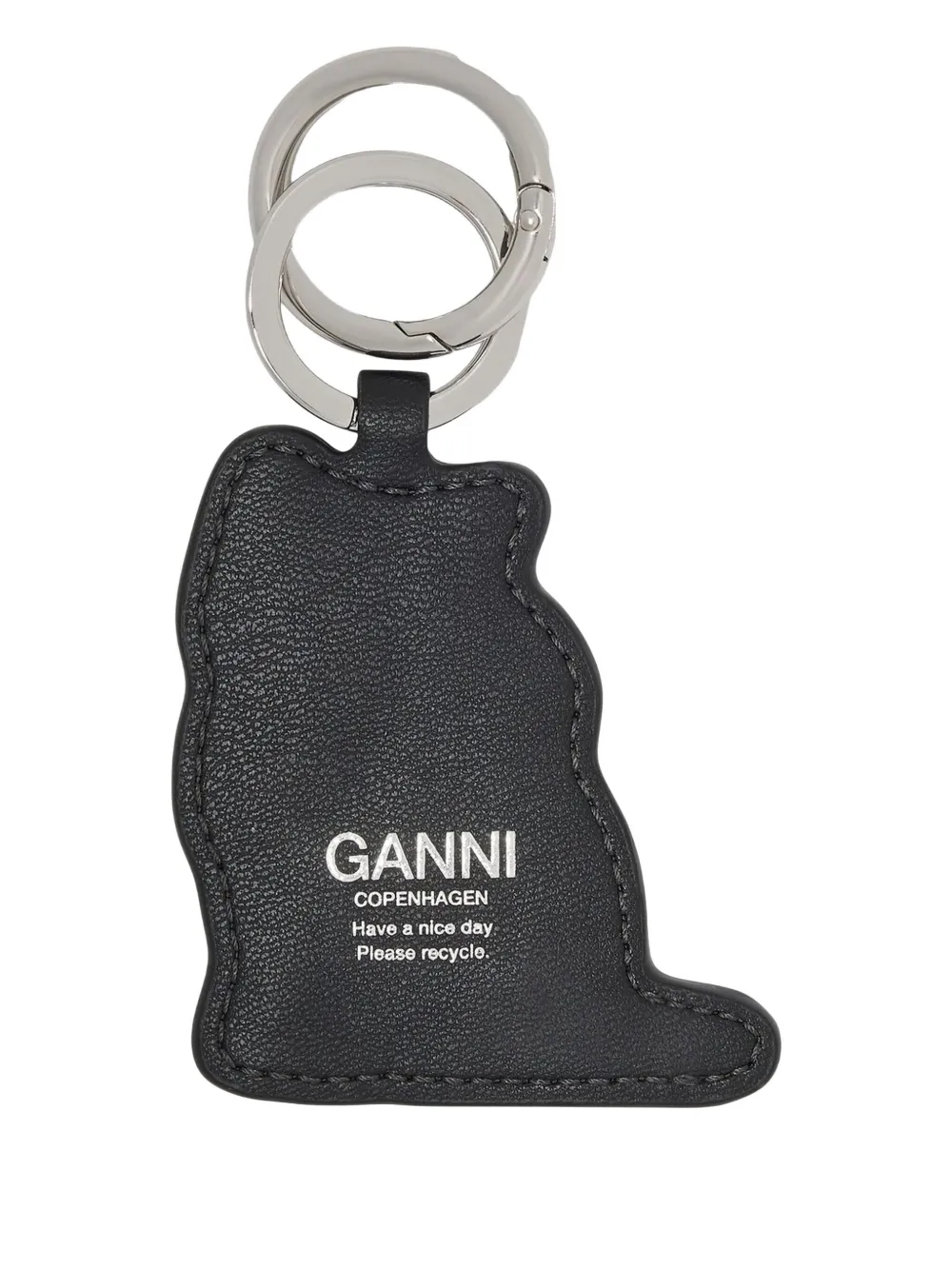Ganni Kitty Keyring In Blue