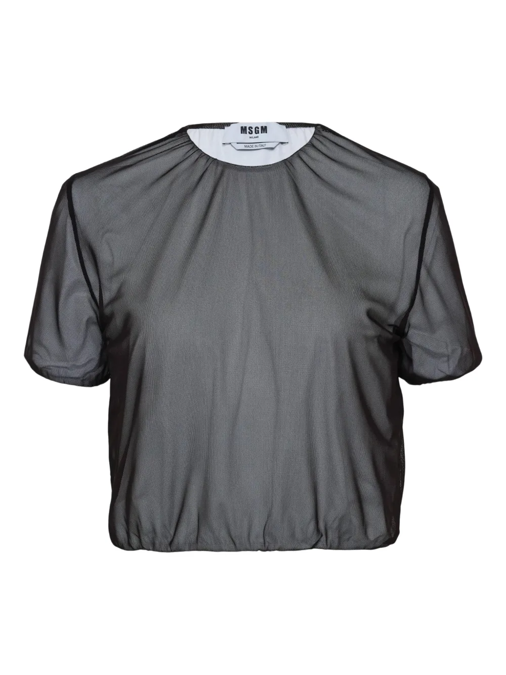 Msgm Mesh T-shirt In Black