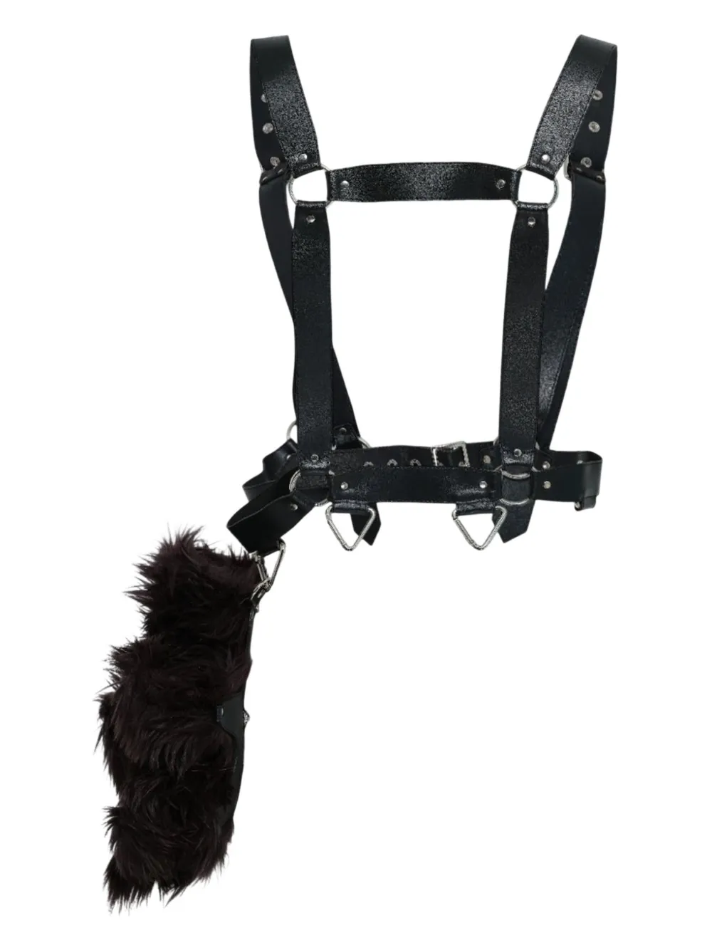 Noir Kei Ninomiya Gilet van imitatieleer Zwart