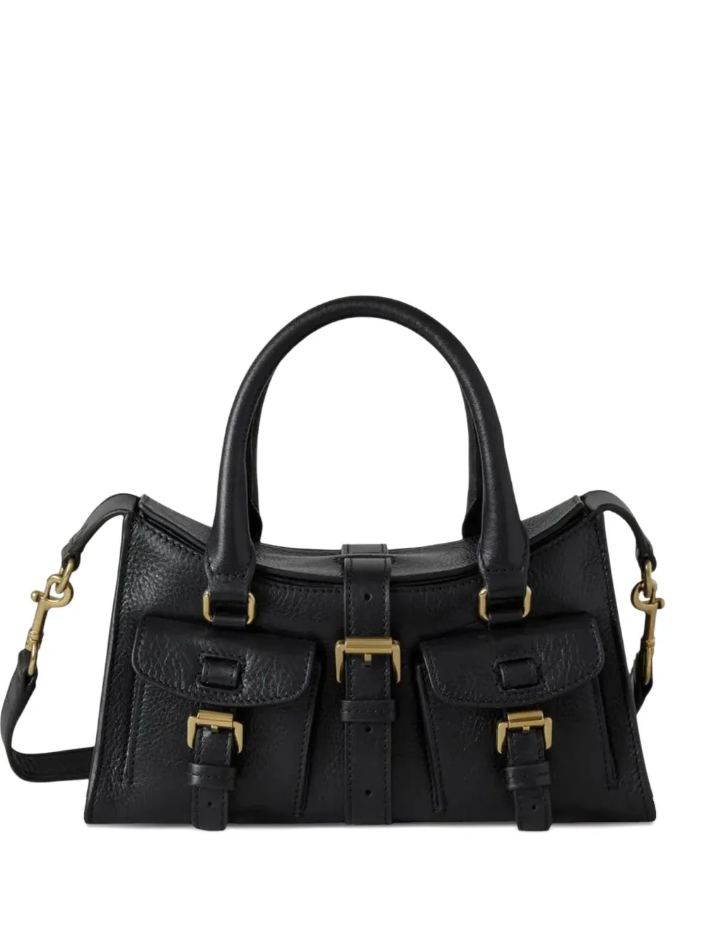 Mulberry Mini Roxanne Black High Shine Leather In Black