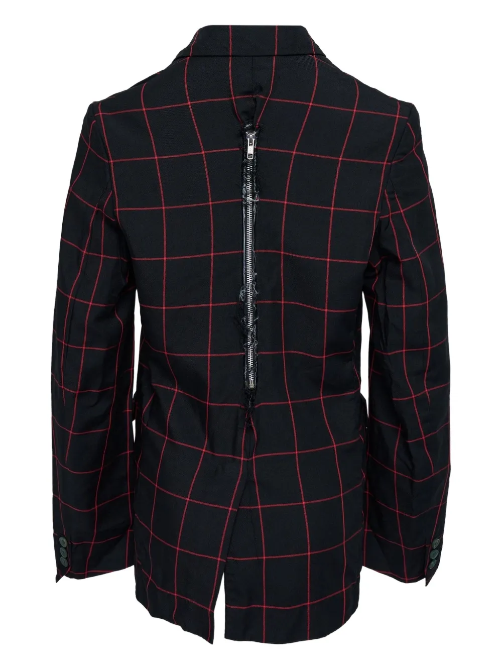 Black Comme Des Garçons Geruite blazer Zwart
