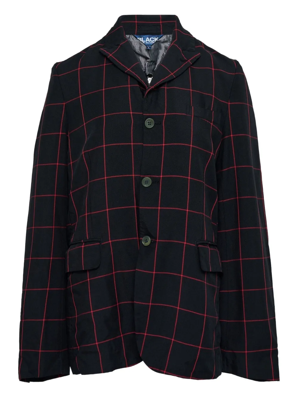 Black Comme Des Garçons check-pattern blazer